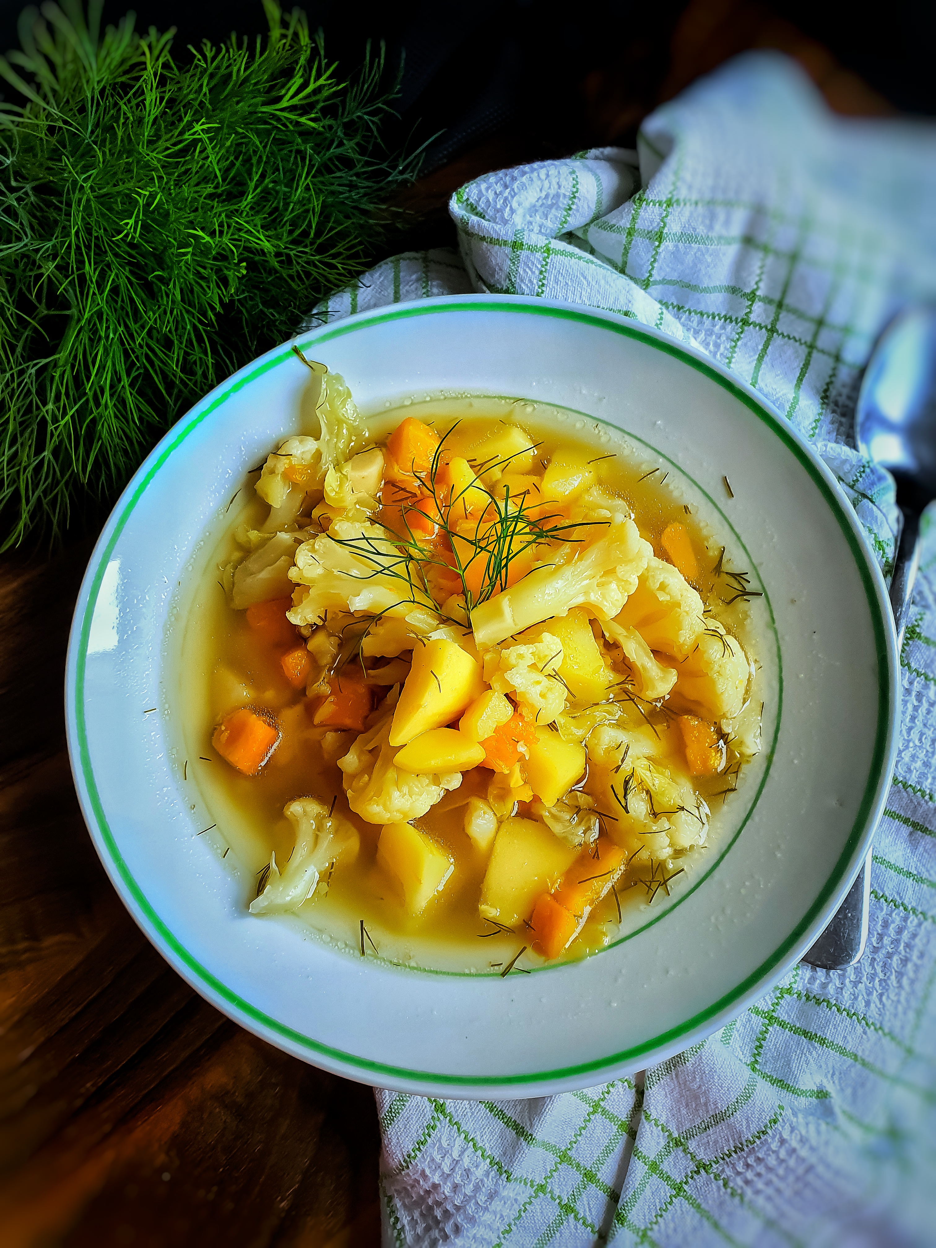 zupa z warzywna z młoda kapustą